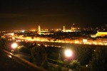 Bird's eye view of Florence at night
