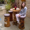 Kathe at the new tiki bar set