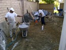 Laying patio cement