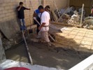 Pouring the patio cement