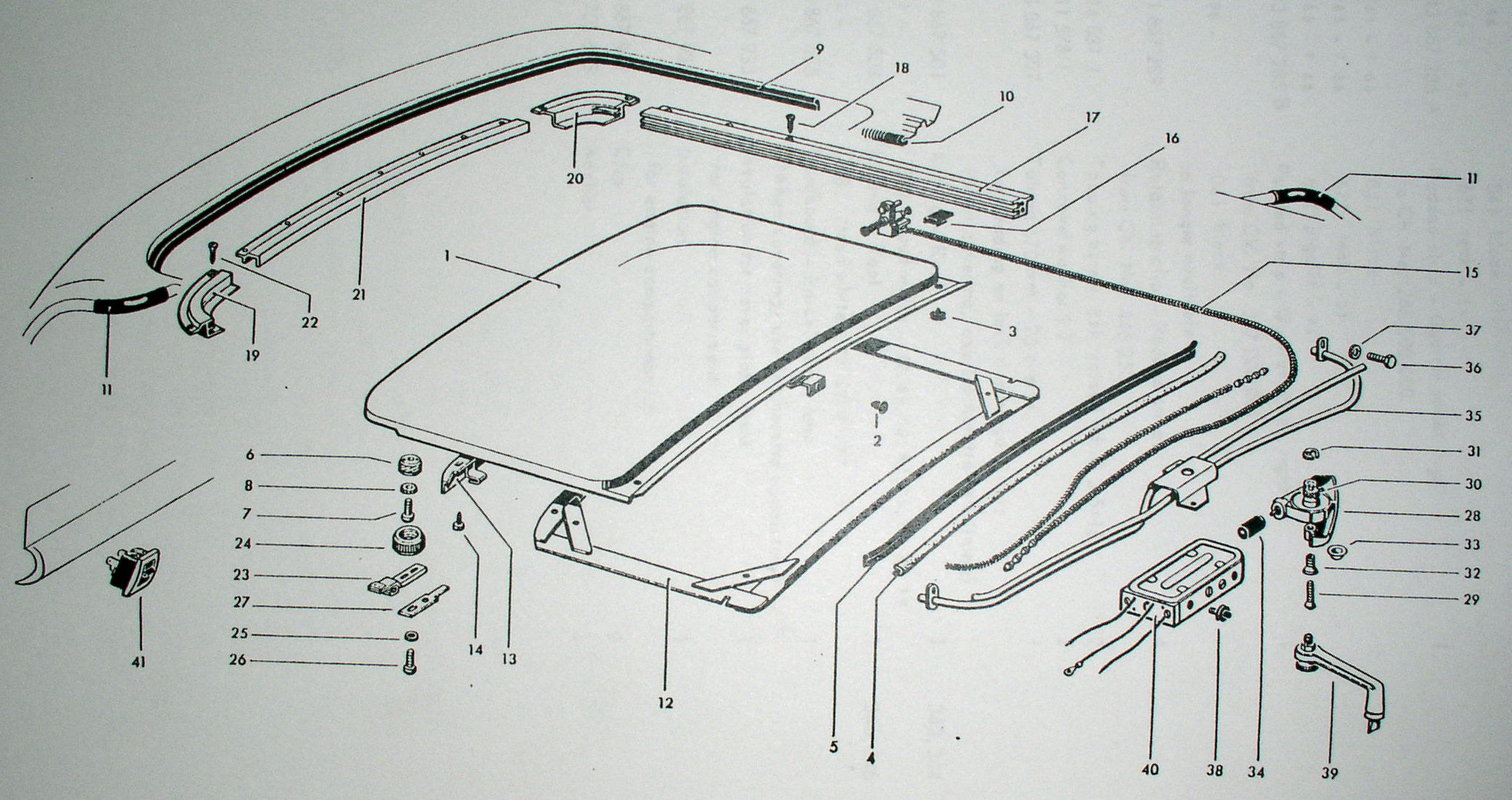 Mercedes sunroof parts diagram #7