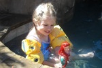 Tessa enjoying her Ariel water toy